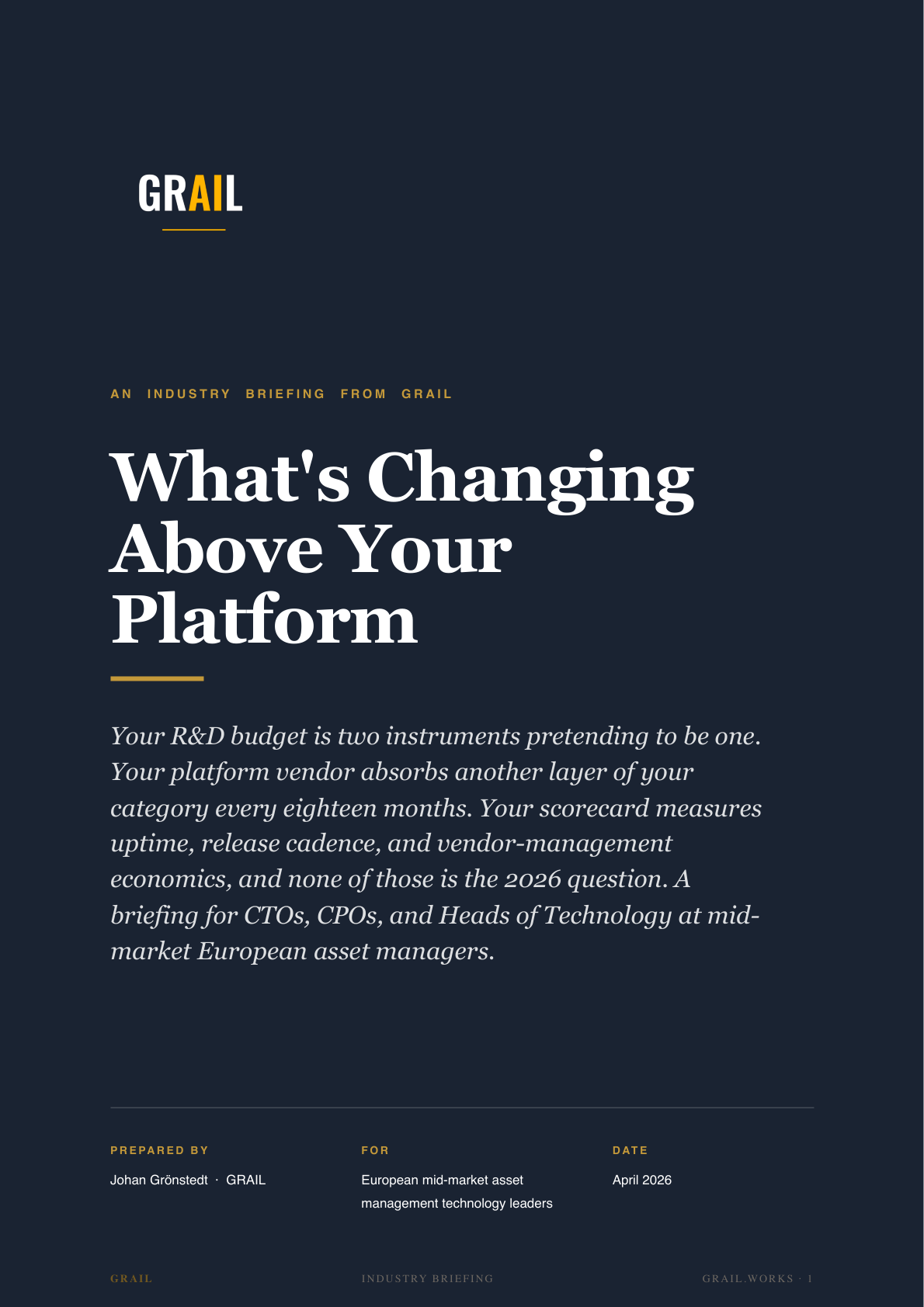GRAIL industry briefing on AI in asset management for CPTOs.